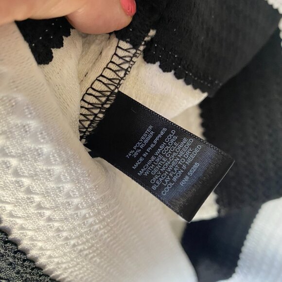 Express Black White Striped Bandage Scuba A Line Mini Dress Fit & Flare M - Picture 10 of 10